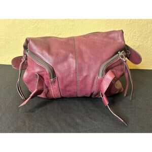 Kooba Boho Leather Hobo Handbag Wine Red Soft Leather Shoulder Bag